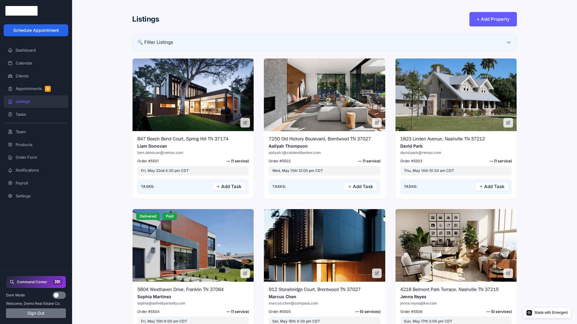 Every property organized. Every file delivered.